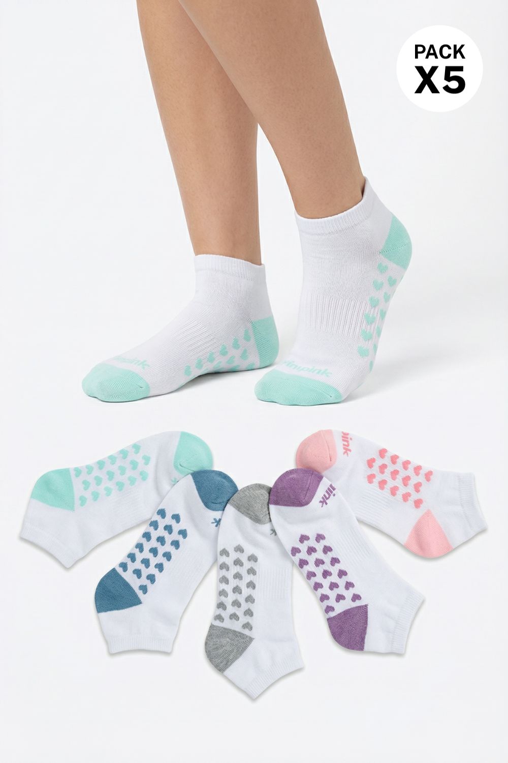 Medias estilo talonera confeccionada en algodón paquete x5